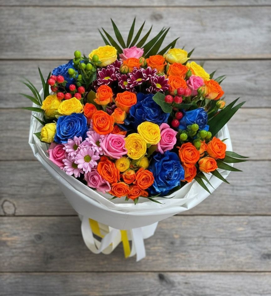 Букет цветов из: Розы и Хризантемы в Металлплощадке