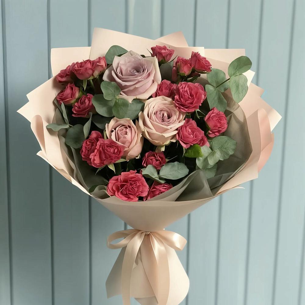 Букет цветов из: Гвоздики и Розы в Металлплощадке