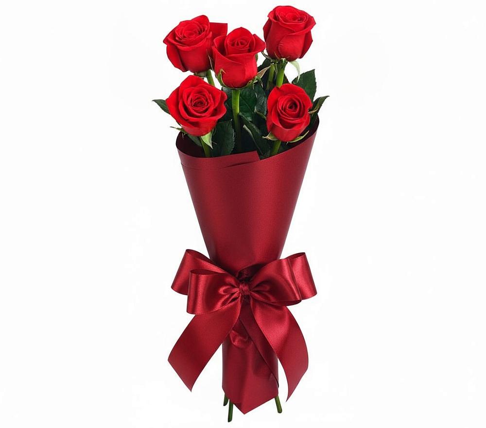 Букет 5 Красных роз Эдлесс Лав в Металлплощадке