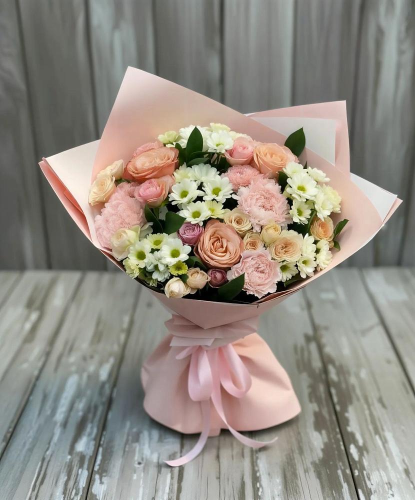 Букет цветов из: Гвоздики, Розы и Хризантемы в Металлплощадке