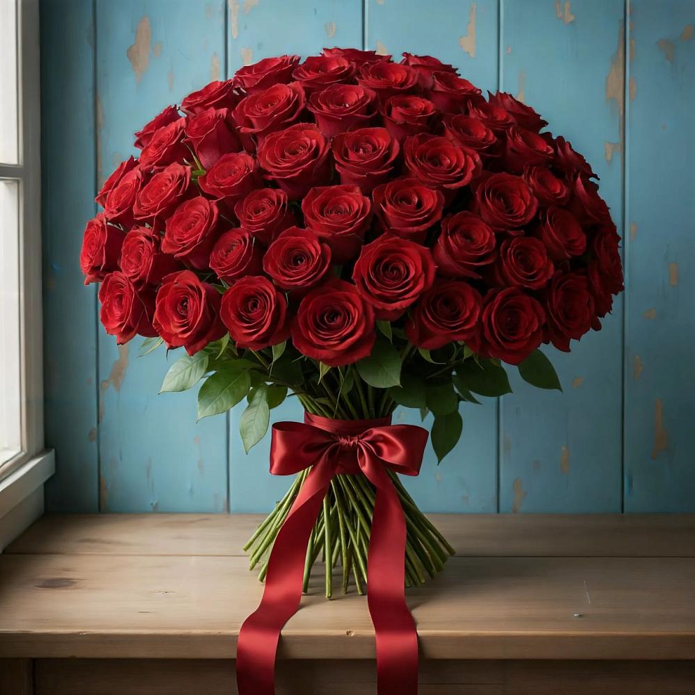 Букет Красные розы Блэк Меджик в Металлплощадке