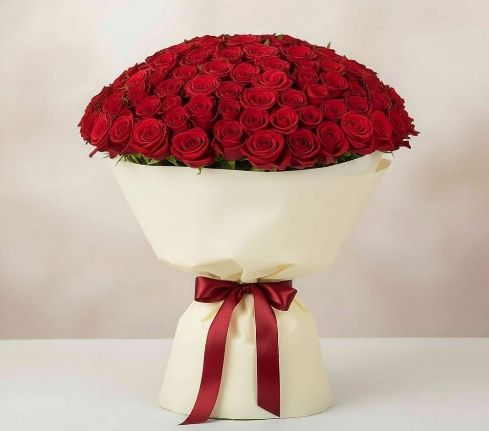 Букет 101 Красная роза Милано в Металлплощадке