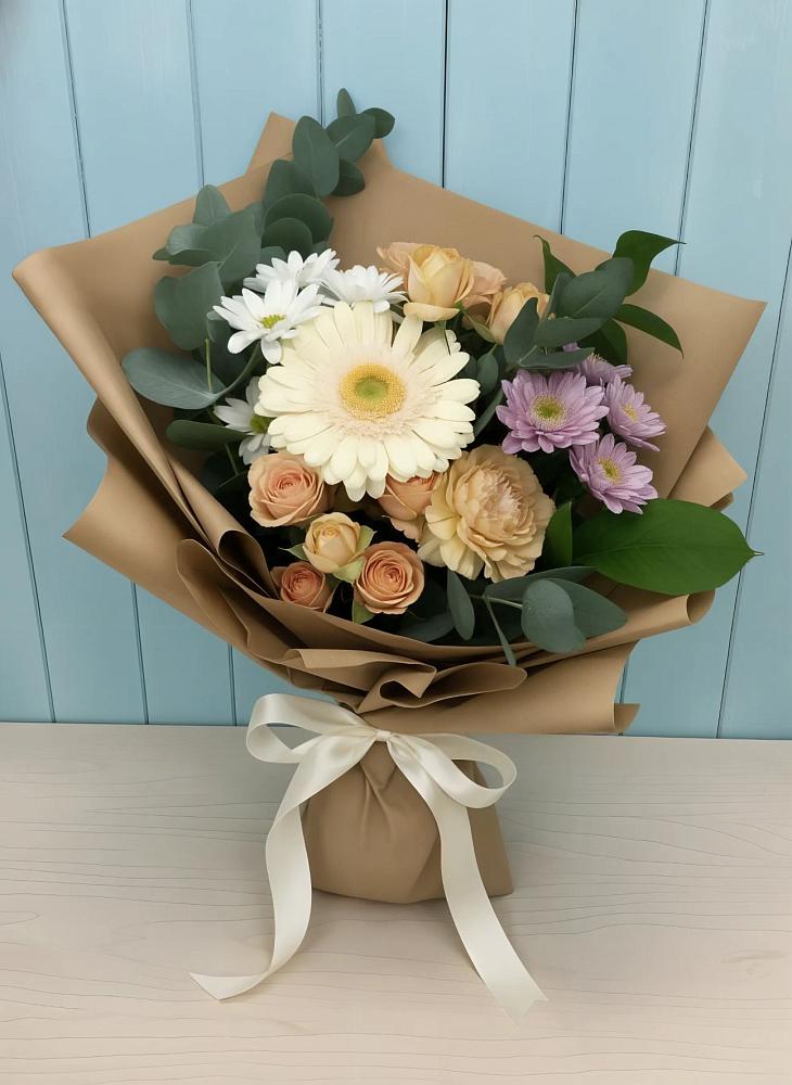 Букет цветов из: Герберы и Хризантемы в Металлплощадке