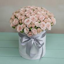 Цветочная композиция из Розы в шляпной коробке в Металлплощадке