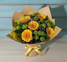 Букет цветов из:  Герберы и Хризантемы в Металлплощадке