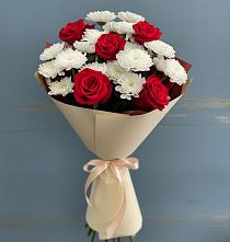 Букет цветов из:  Розы и Хризантемы в Металлплощадке