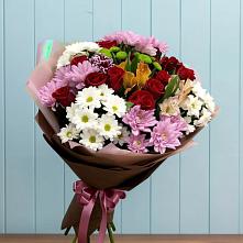 Букет цветов из:  Розы, Хризантемы и Альстромерии #REPLACE_PRED# Металлплощадке