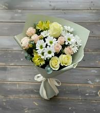 Букет цветов из:  Альстромерии, Розы и Хризантемы в Металлплощадке