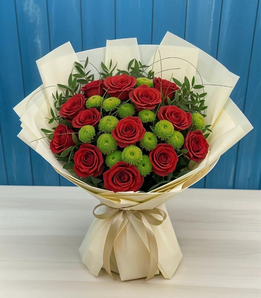 Букет цветов из: Розы и Хризантемы в Металлплощадке