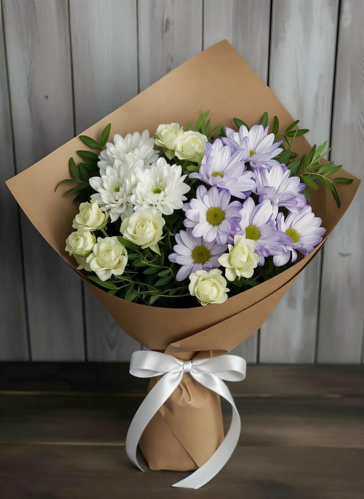 Букет цветов из: Хризантемы и Розы в Металлплощадке